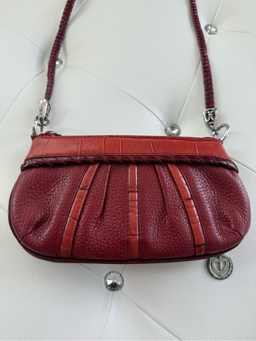 Brighton Red Leather Crossbody Bag - Picture 2 of 13